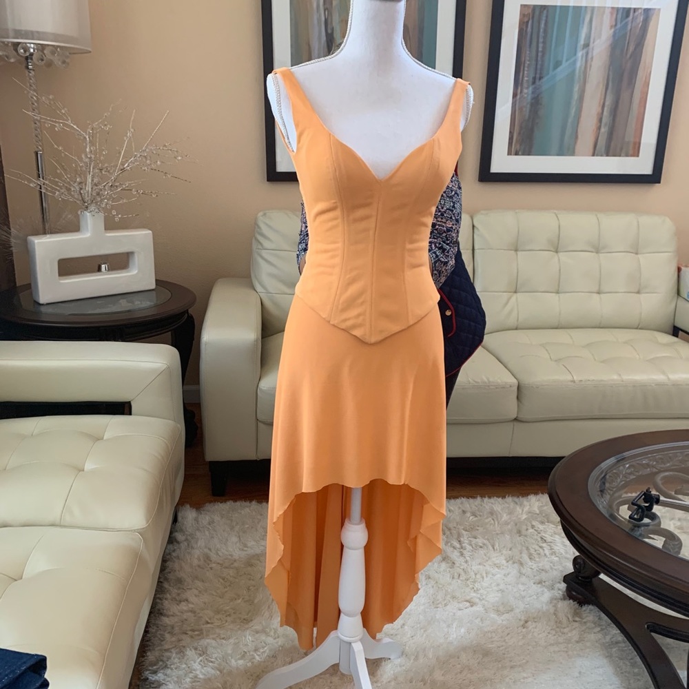 Dress orange peach dress soft material